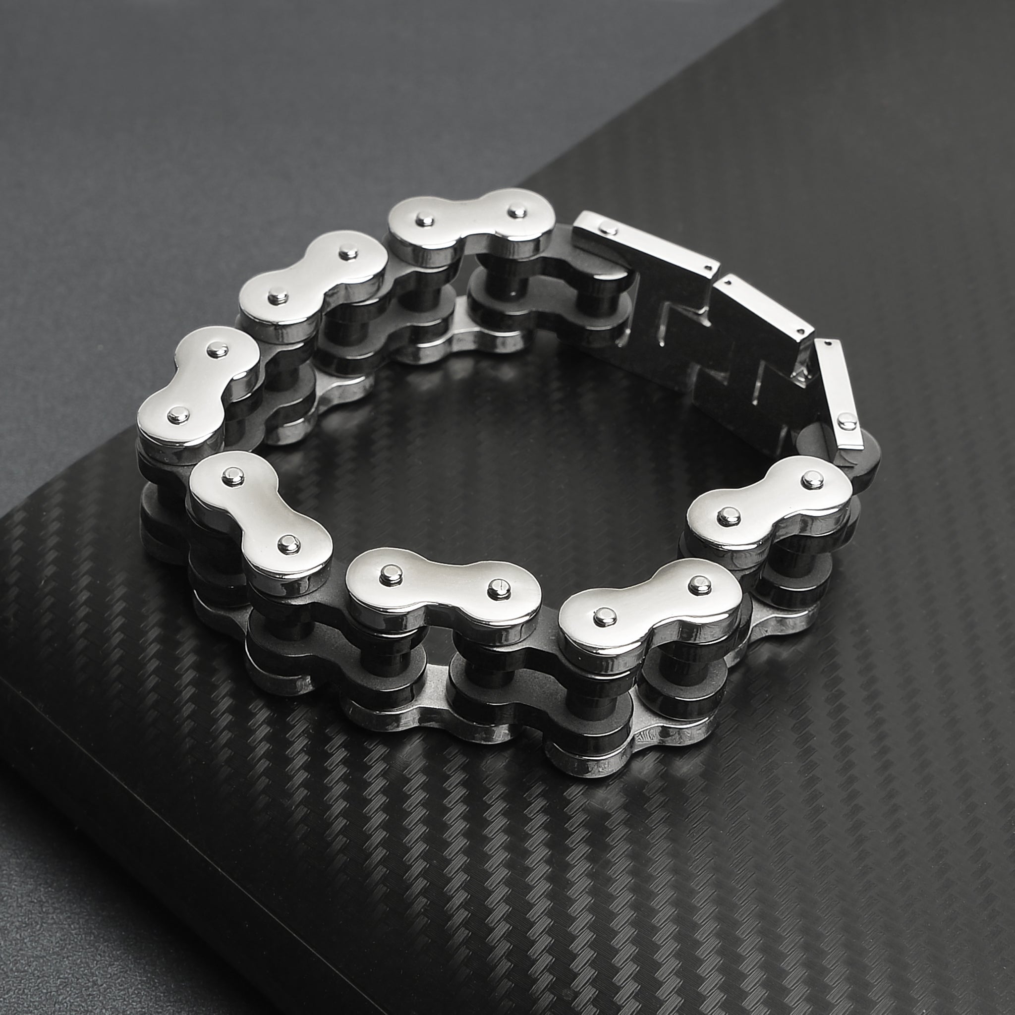 Buy COOLSTEELANDBEYONDHeavy and Study Mens Steel Large Link Chain  Motorcycle Bike Chain Bracelet with Skulls Polished Online at  desertcartINDIA